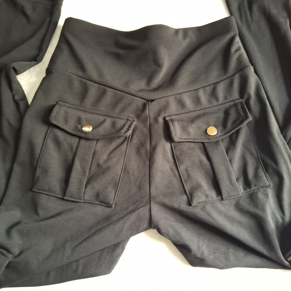 Brand new Black High-Waist Ponte Leggings with Flap Back Pockets